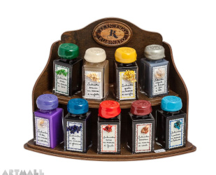 Display 9 ink bottles 50cc with scented ink, assorted colors