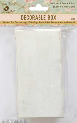 White Washed Alterables Rectangle 3.3" X 1.7" Small 2Pc