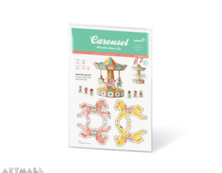 Carousel Movable Paper Toy, size: 15 x 15 x 20 cm