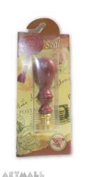 Seal diam 20mm, Owl symbol, with wooden handle
