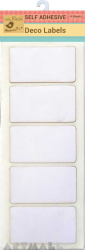 Self Adhesive Deco Labels White 4Pc
