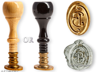 Oval seal "Harrington", with wooden handle " B "