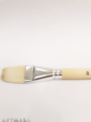 Flat brush, bristel, long varnished handle №30.