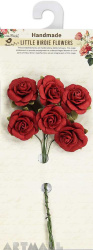 Open Rose 25mm Red 6Pc