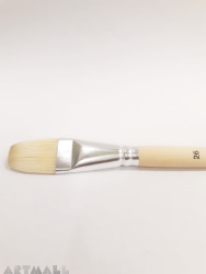 Flat brush, bristel, long varnished handle №26.