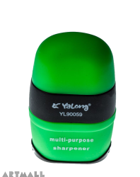 90059- Sharpener & Eraser - Oval multi purpose, Green, size: 7 cm