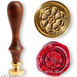 Flower symbol, with wooden handle, with a blister