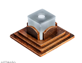 Carton simil wood base with white glass pen stand