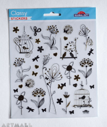 Stickers "Black & Gold Flowers"