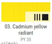 EXTRA Oil paint , Cadmium yellow radiant, 20 ml