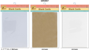 Blank Cards pack of 10 pcs, 10.5x14.8 cm, 3 types assorted colours