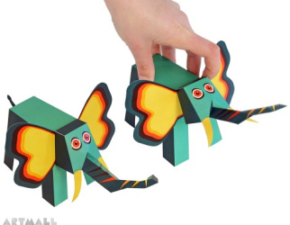Jungle Animals Paper Toys, size: 7,5 cm to 18 cm high x 10 cm to 18 cm long.