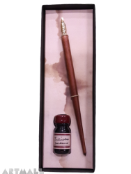 Gift set wooden nibholder with ink 10cc