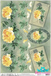 Tea roses cards and lace frame