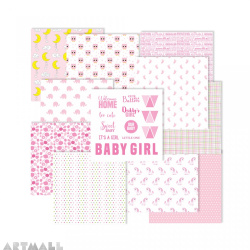 Baby Giggles Design 12 '' X 12'' Printed Pink 12Sheet