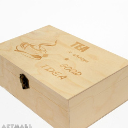 Wooden tea box 23x15x8cm