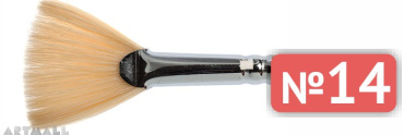 Fan brush, bristle, long varnished handle №14