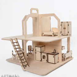3D wooden puzzle - dollhouse with furniture