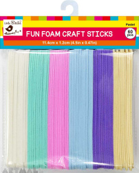 Foam Craft Sticks Pastels 60Pc Ac Moore