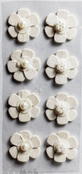 3D Stickers "White Flowers"