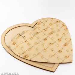 Wooden puzzle, heart, size: 29x31cm