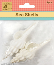 Sea Shells White Spindle 2 pcs