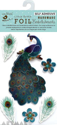 Foil Sticker Peacock 6Pc Mini Embellishment