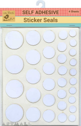 Sticker Seals Self Adhesive White 4sheet