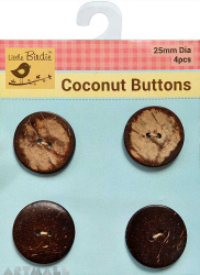 Coconut Button Small 2 Hole 4Pc