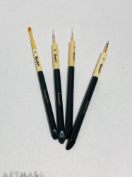 Miniature 2, 4Brushes/column/beveled handle/yellow clip