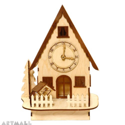 3D wooden puzzle - house with clock