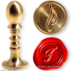Round seal 18 mm initial "Curvem" w/brass handle "T"