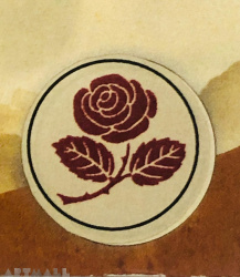 Seal diam 20mm, Rose symbol, with wooden handle, With Blister.