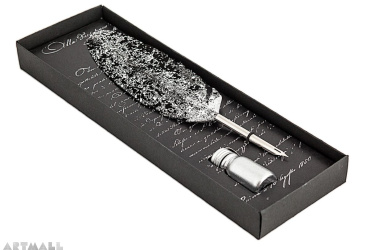 Gift Calligraphy,  quill decoration with metal nib and ink 10 cc.