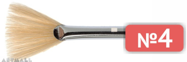 Fan brush, bristle, long varnished handle №4
