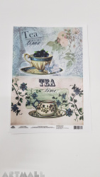 Rice Paper A4 "Tea time", size 21 * 30 cm