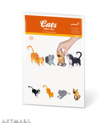 Cats Paper Toys, size: 7,5 cm to 11 cm high x 12 cm to 18 cm long.