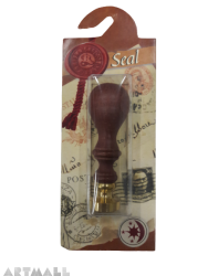 Seal diam 20mm, Kingdom symbol, with wooden handle, With Blister.