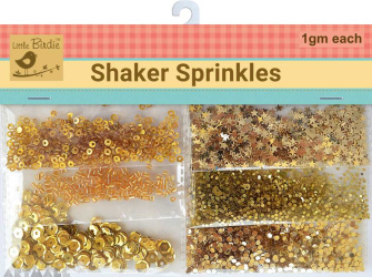 Shaker Sprinkles Gold (Small Sequence 1grms,Big sequence 1grms,Star sequence 1grms,Saprkle dots 1grm