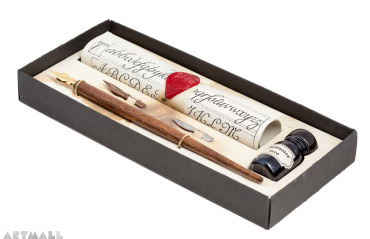 Gift Calligraphy Set wooden nibholder with ink 10cc
