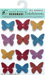 Glittery butterflies 12pcs