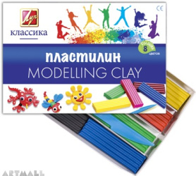 Modelling clay "Classic" 8 colors, 160gr