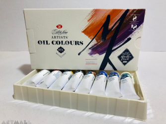Master Class oil paints in a cardboard box, 8 colors 0f 18ml each.