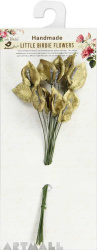 Metallic Calla Lilly Flowers 25mm Gold 12Pc