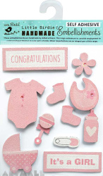 Baby Girl Embellishments Pink 11Pcs
