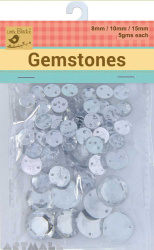 Gem Stones 8,12,20mm Each 5gms White