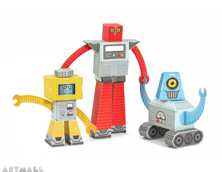 Robots Paper Toys, size: 11 x 22 cm
