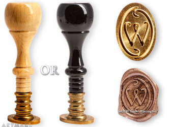 Oval seal "Harrington", with wooden handle " W "