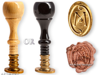 Oval seal "Harrington", with wooden handle " M "