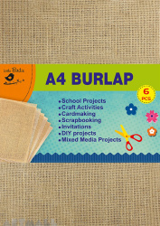 A4 Burlap Sheet Natural, pack 6 pcs